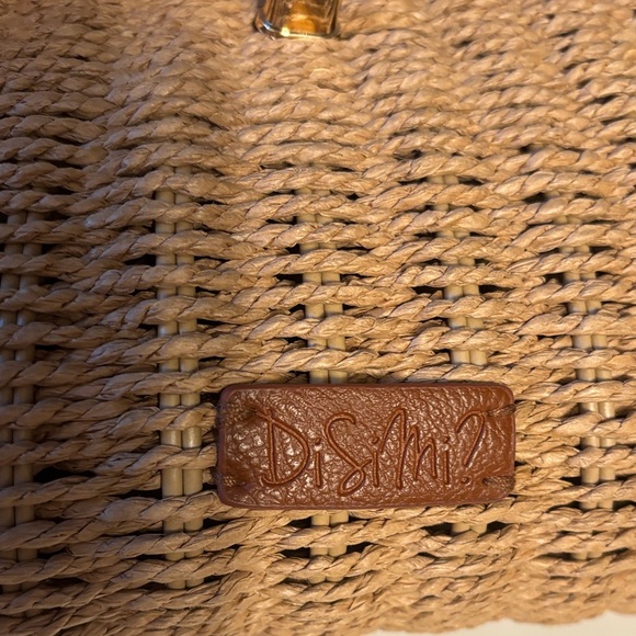 NEW Tan Woven Handbag with Gold Removable Chain - Picture 9 of 12